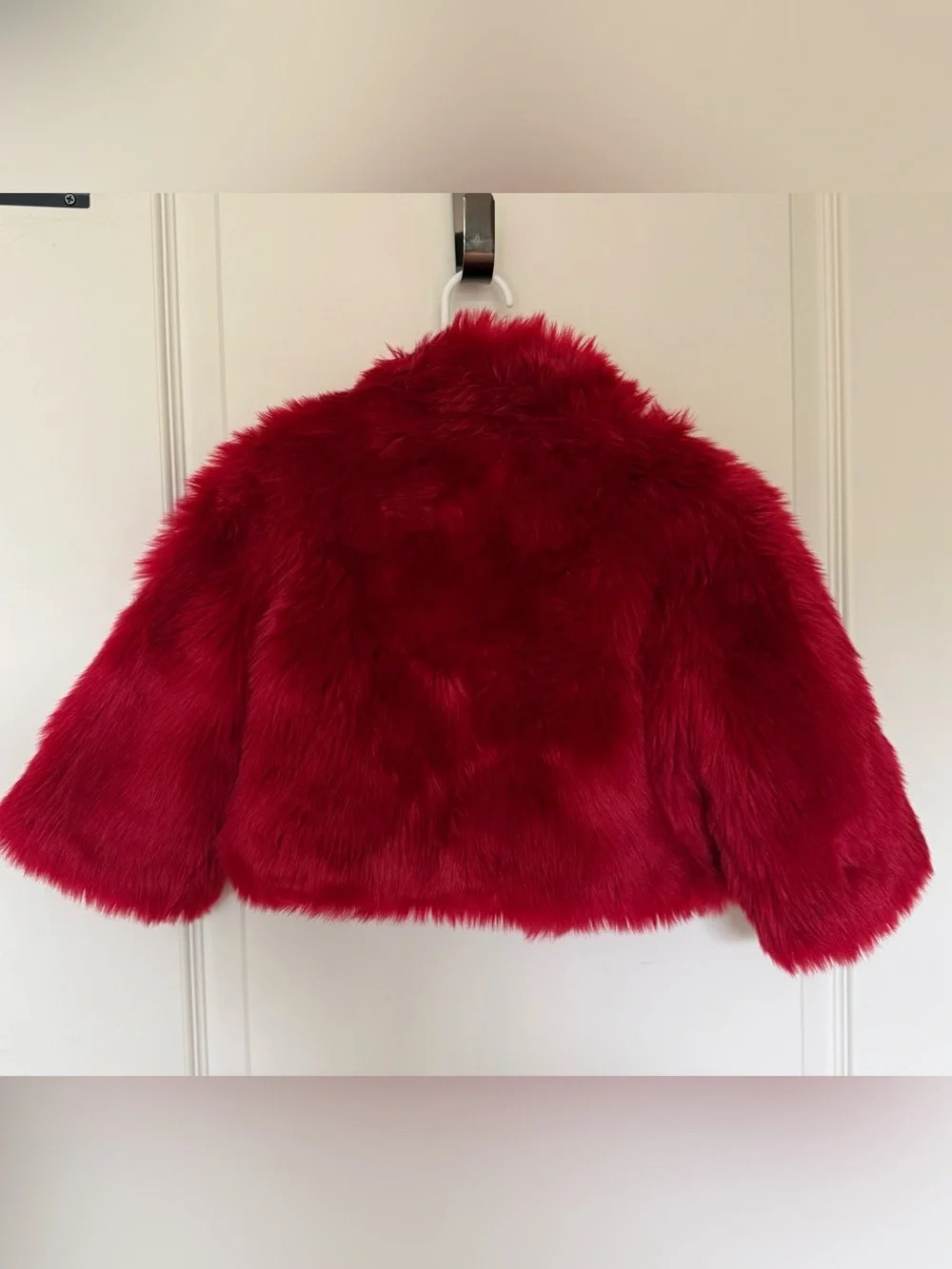 Janie and Jack Girls Red Faux Fur Coat Size 3-4 Holiday Formal